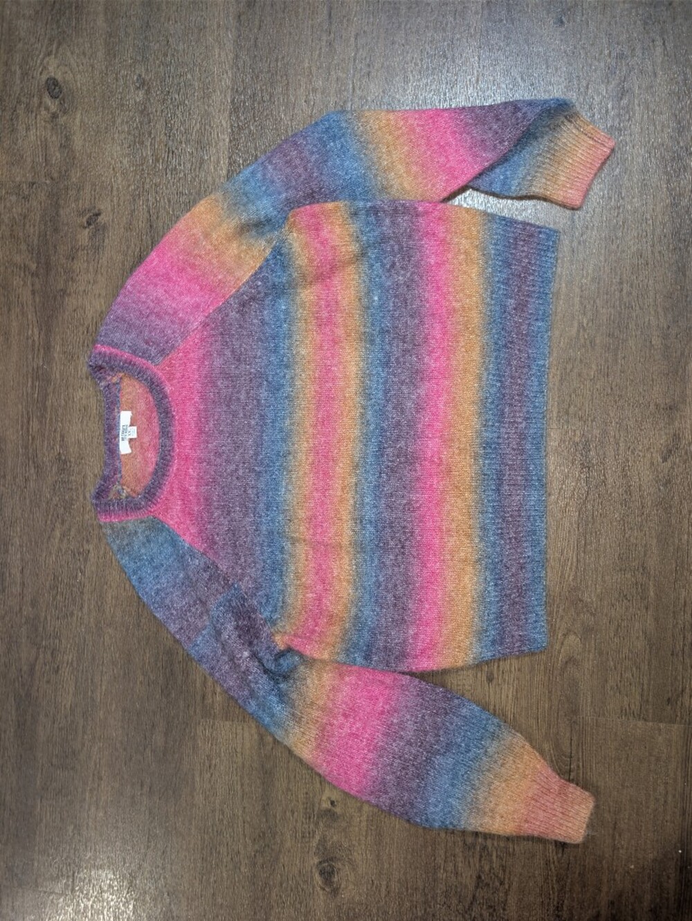 BB Dakota By Steve Madden Ombre Rainbow Multicolor Crew Neck Sweater XXL